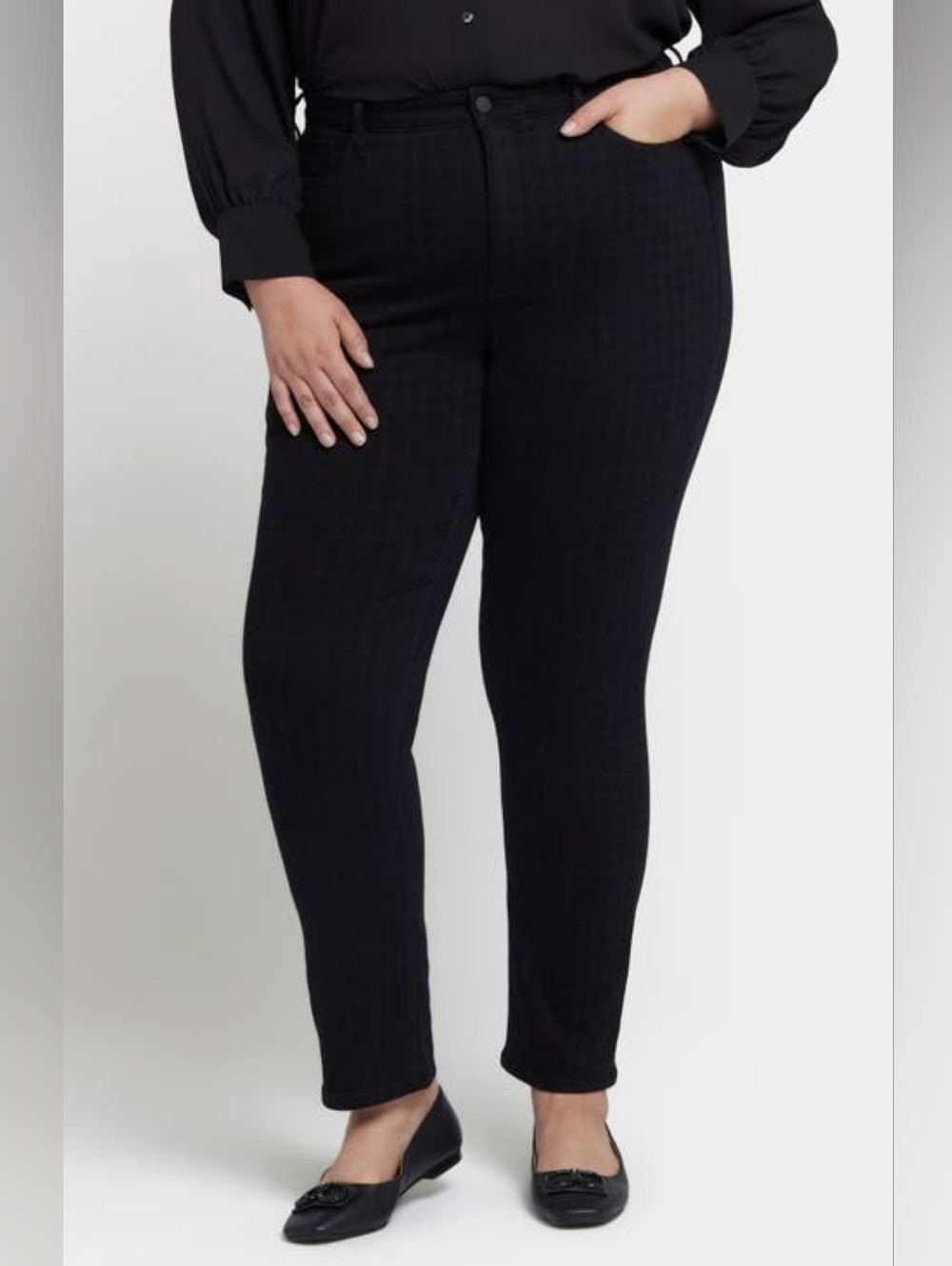 NWT NYDJ Black Sheri Slim High-Rise Ankle Jeans 16W, Water-Conscious Denim